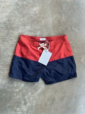 Saturdays New York City Red and Navy Men’s Swim Trunks
